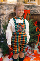 GEORGE TARTAN ROUGE OVERALLS SET