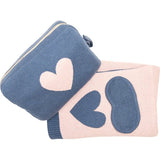 Hearts Reversible Blanket Travel Set