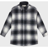 Elongated Oversized Plaid Shirt Jacket
