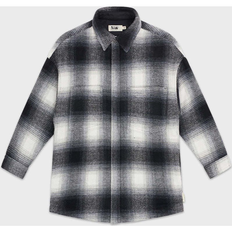 Elongated Oversized Plaid Shirt Jacket