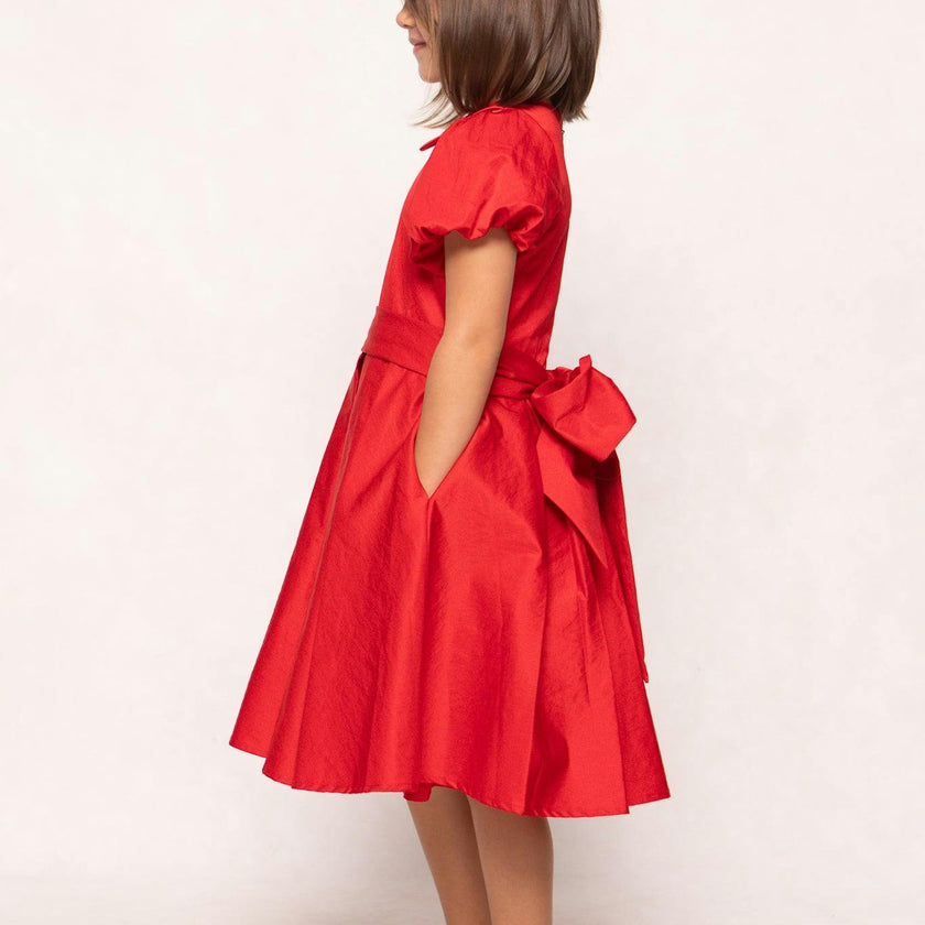 Mini Wrenley Dress in Red Taffeta