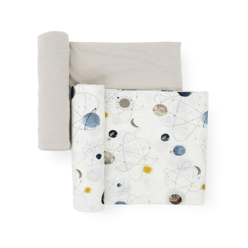 Stretch Knit Swaddle Blanket 2 Pack - Planets