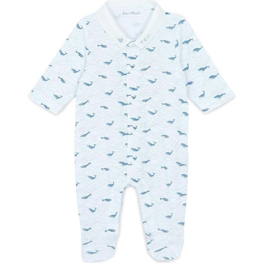 TARTINE ET CHOCOLAT Whale Whale Whale Footed Pajamas