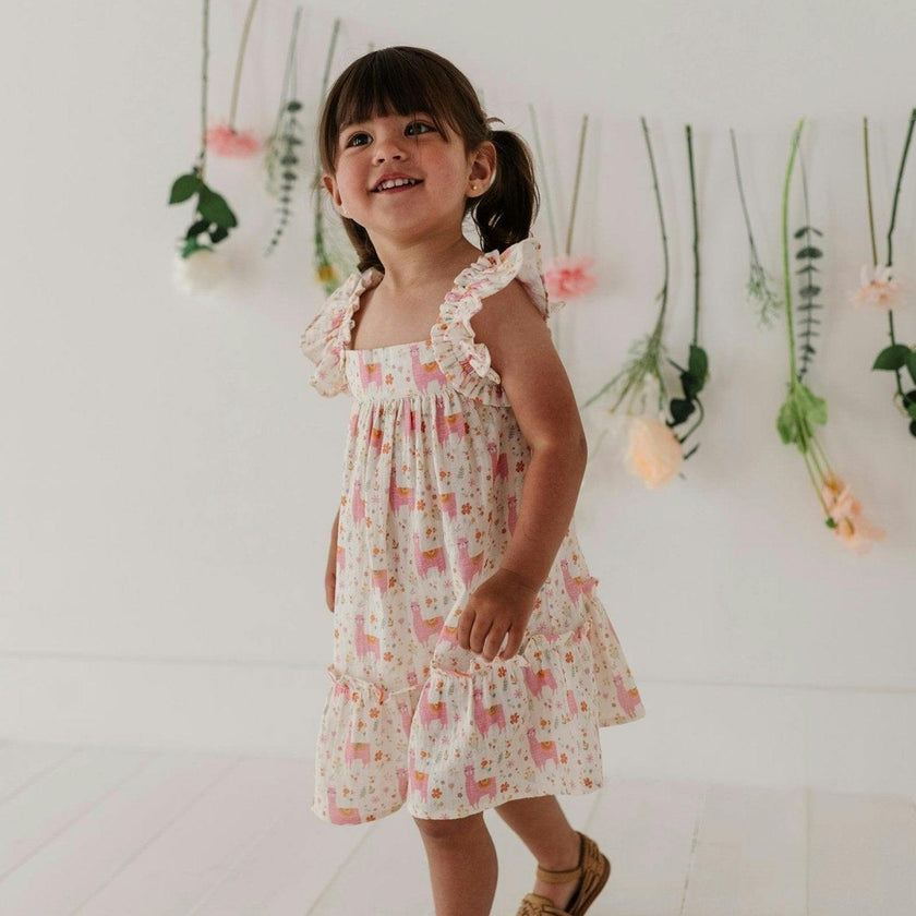 Girl's Drop-Waist Peplum Dress