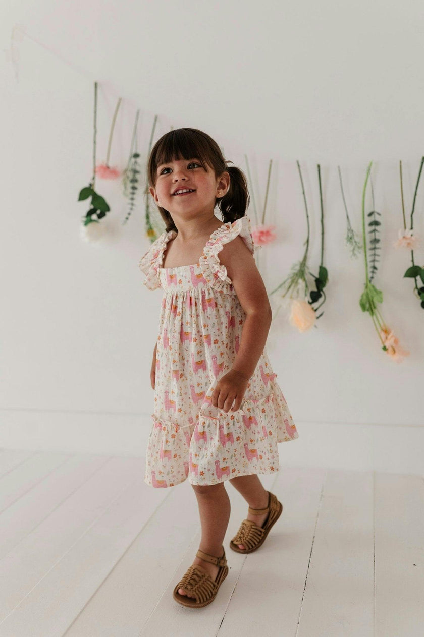 Girl's Drop-Waist Peplum Dress
