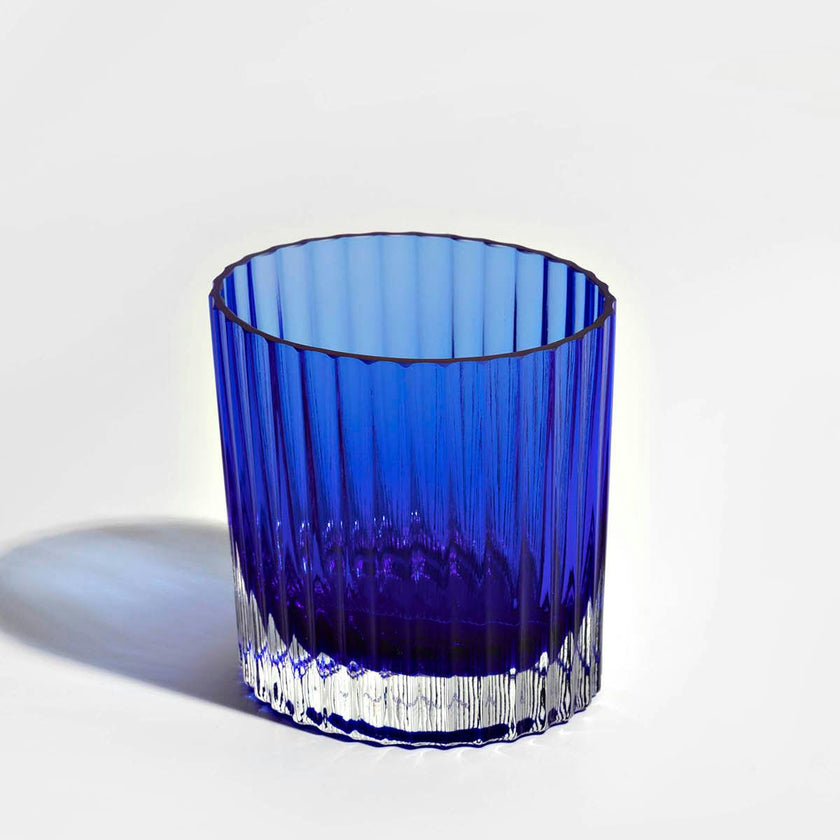 Wine Glasses NASTRI Set of 6  Blue 10 oz, H 3.3"