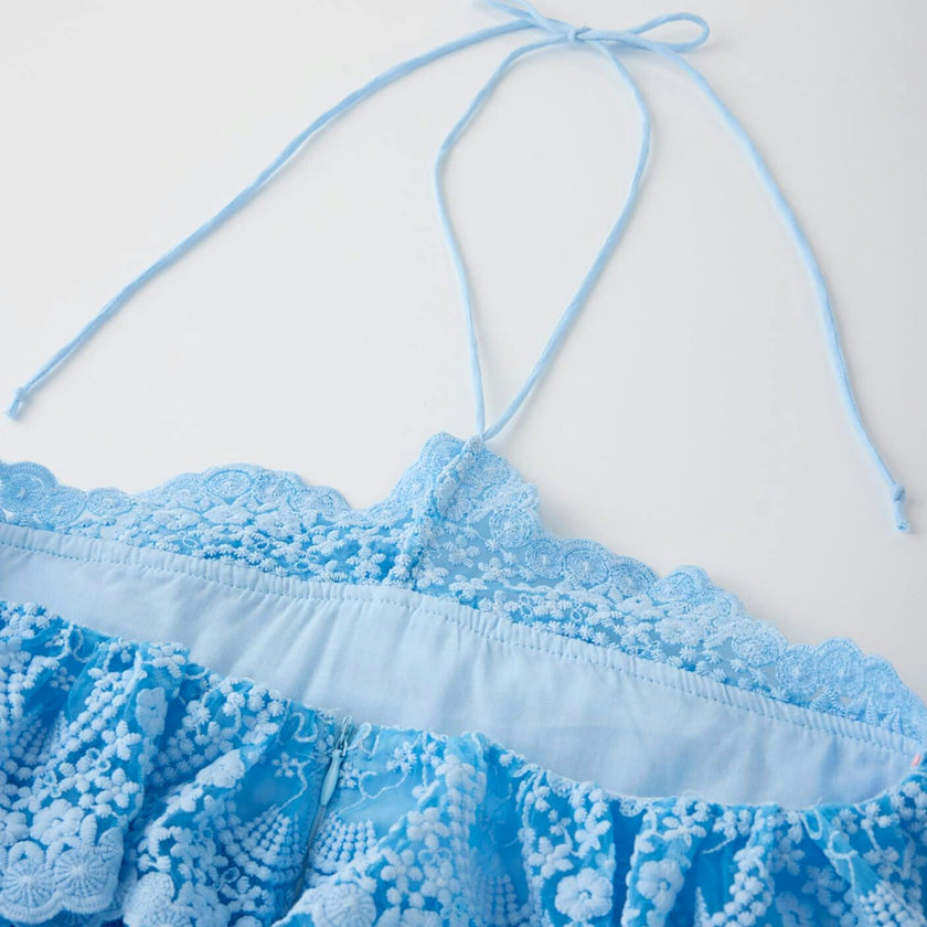 Paloma Lace Frill Mini Dress