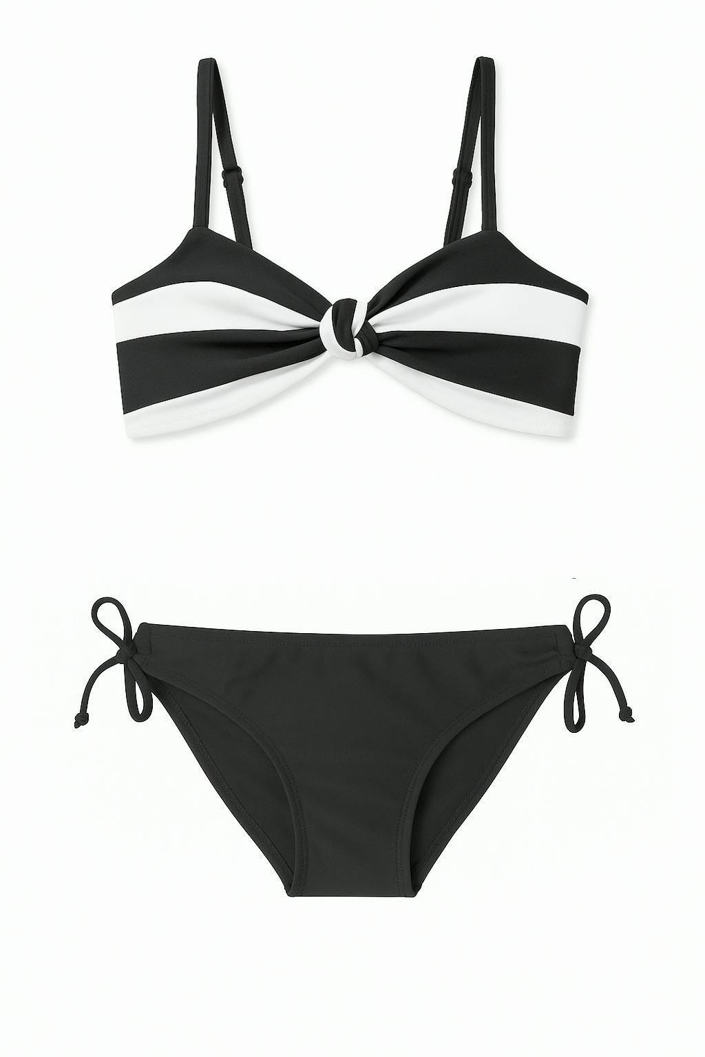 Kenzie Stripe Twist Knot Bikini - Juniors