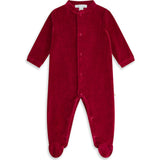 Velour Angel Wing™ Sleepsuit - Gold & Burgundy