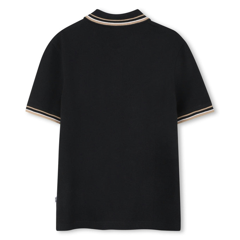 Black Short Sleeve Polo