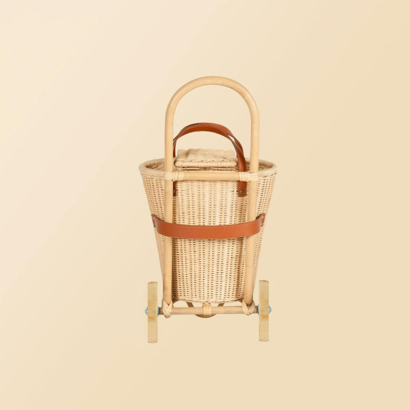 Handcrafted - Eric Kids Shopping Trolley - Rattan Wicker