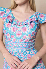 Samara Dress in Thistle Flower Mosaic Florise