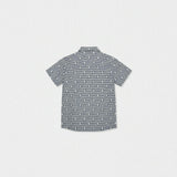 Colin Boy Shirt Short Sleeve Cotton, Navy Blue Square