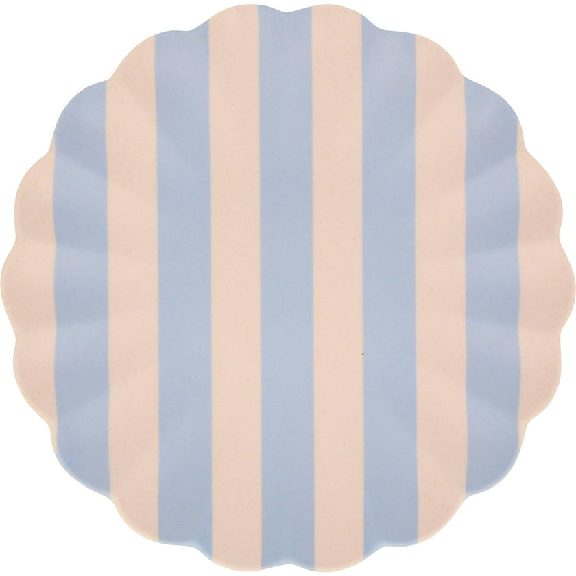 Stripy Reusable Bamboo Large Plates