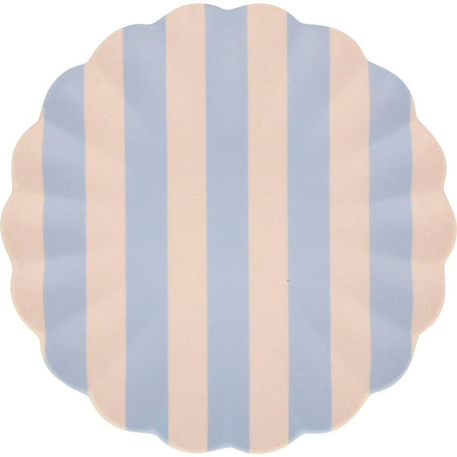 Stripy Reusable Bamboo Large Plates