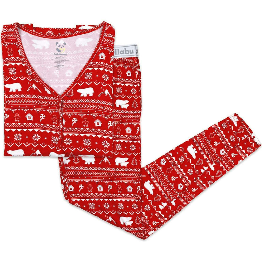Polar Isle Red Bamboo Women's Pajama Set