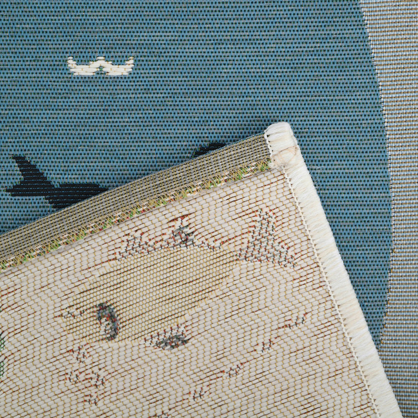 Flat Woven Graphic Print Rectangular Play Rug