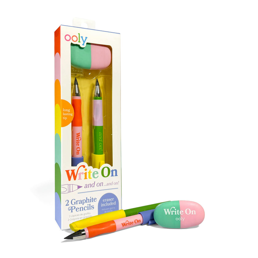 Write On Graphite Pencils and Eraser - Set of 2