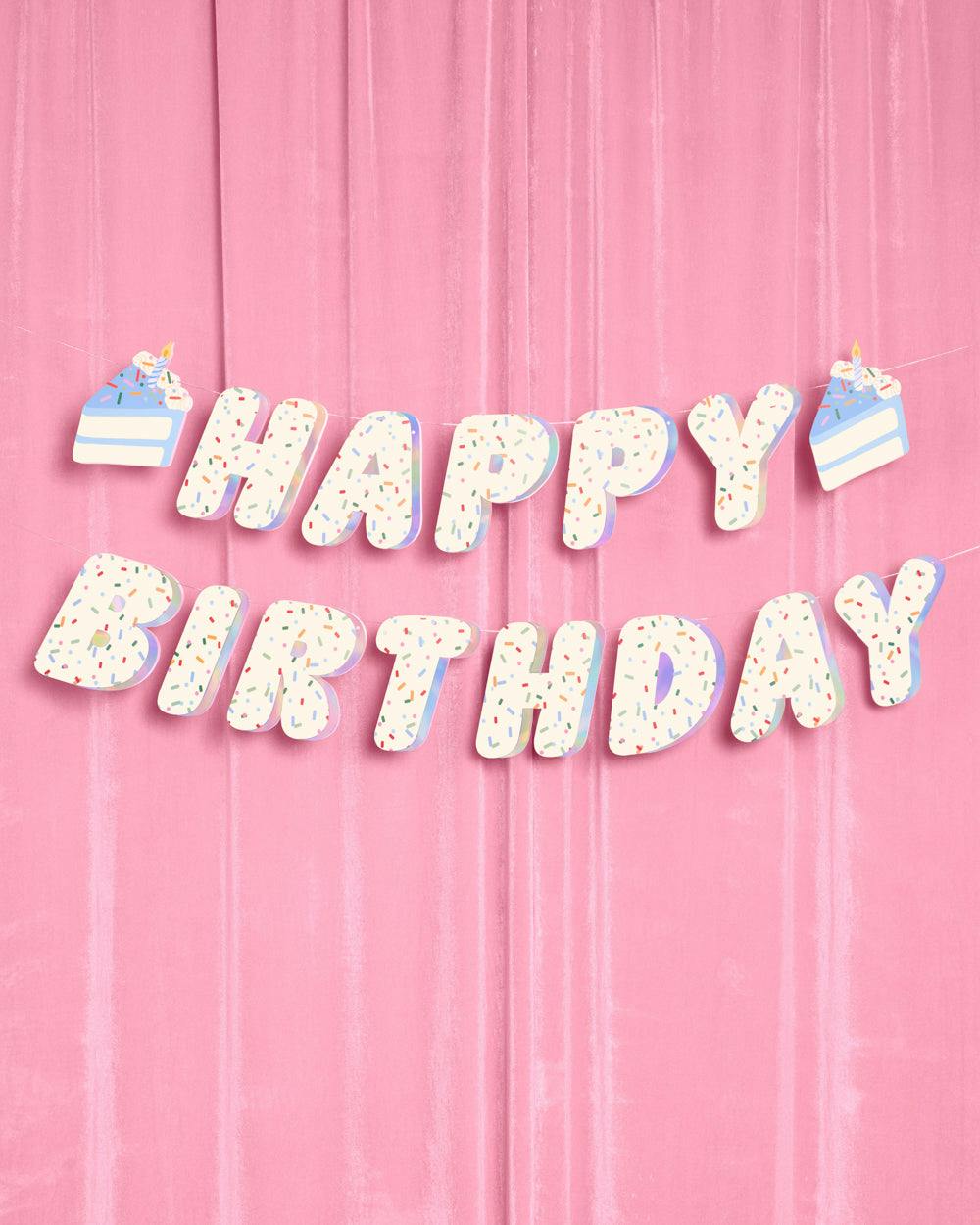 Bday Cake Banner - iridescent foil banner