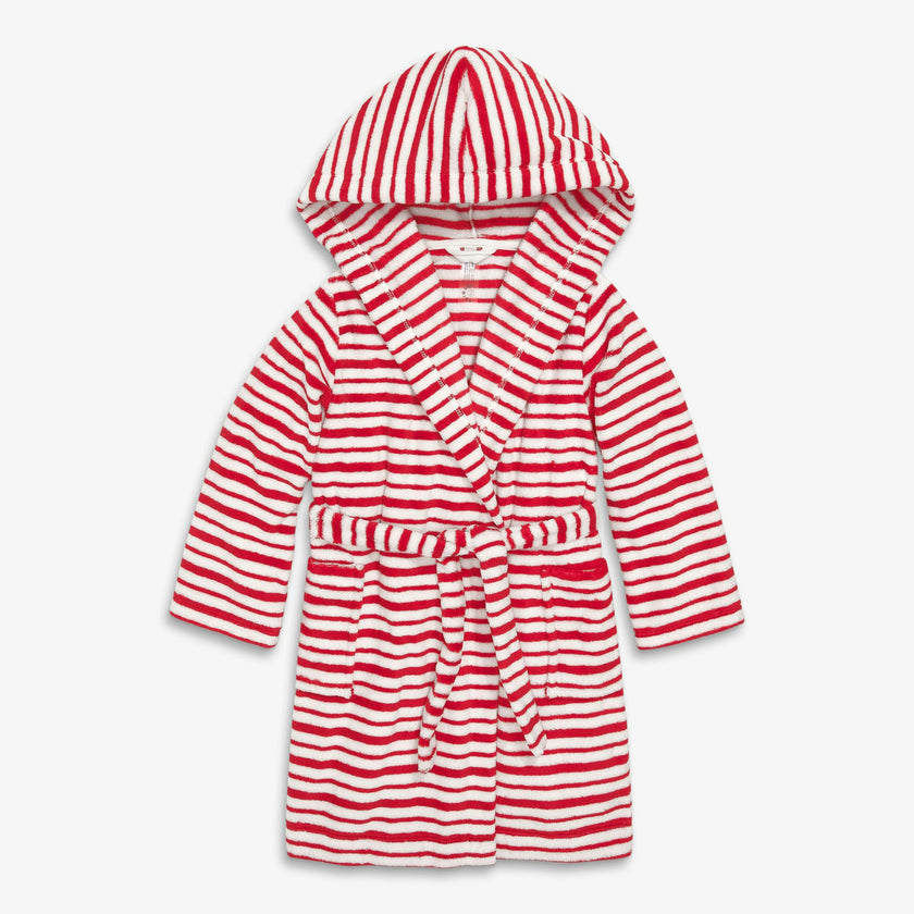 Kids plush fleece robe in candy stripe