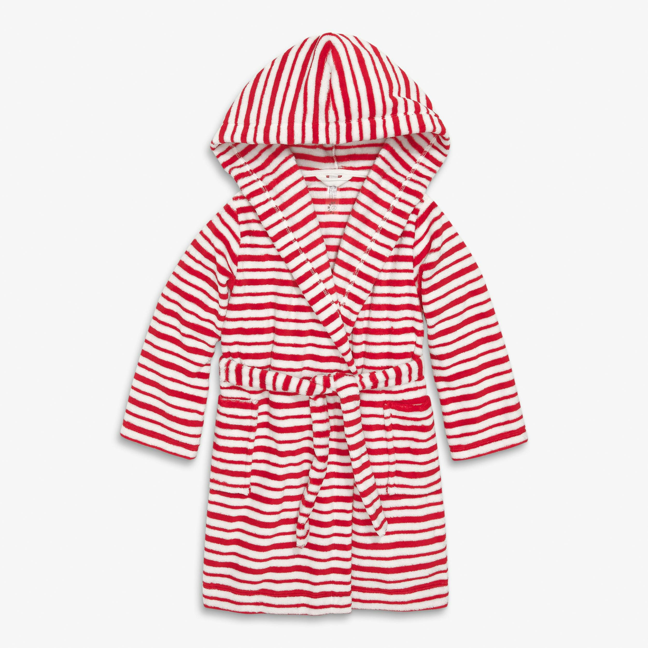 Kids plush fleece robe in candy stripe
