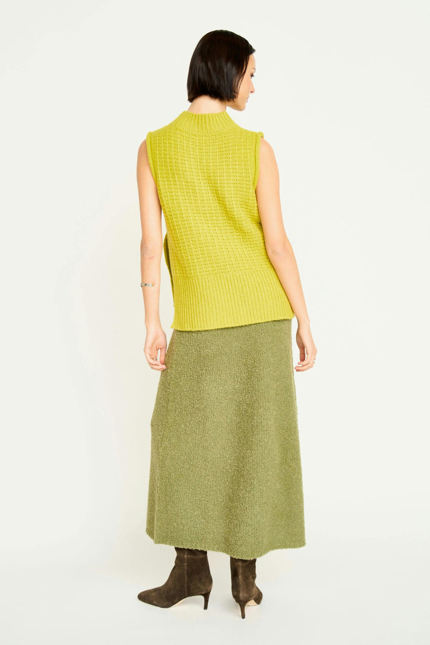 Estes Boucle Knit Skirt in Matcha
