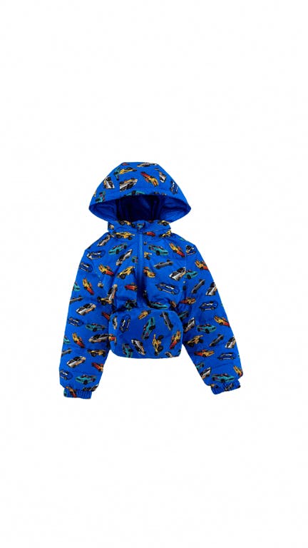 Blake Hooded Reversible Lightweight Down Puffer Jacket, Blue Hot Rod