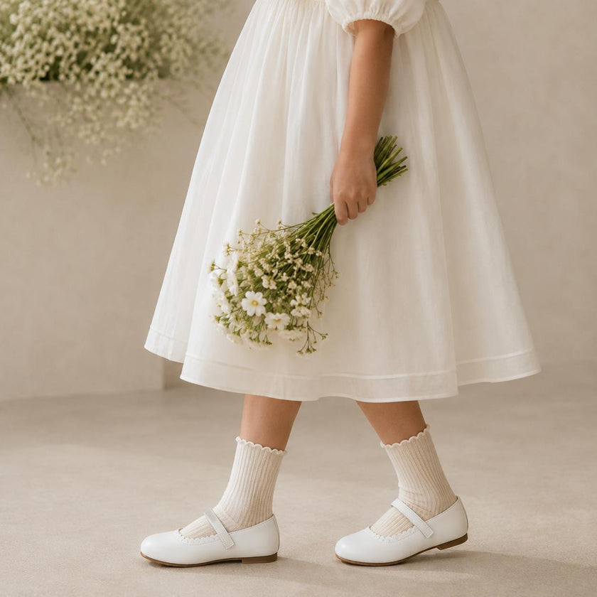 Aria Ballet Flat | White Leather