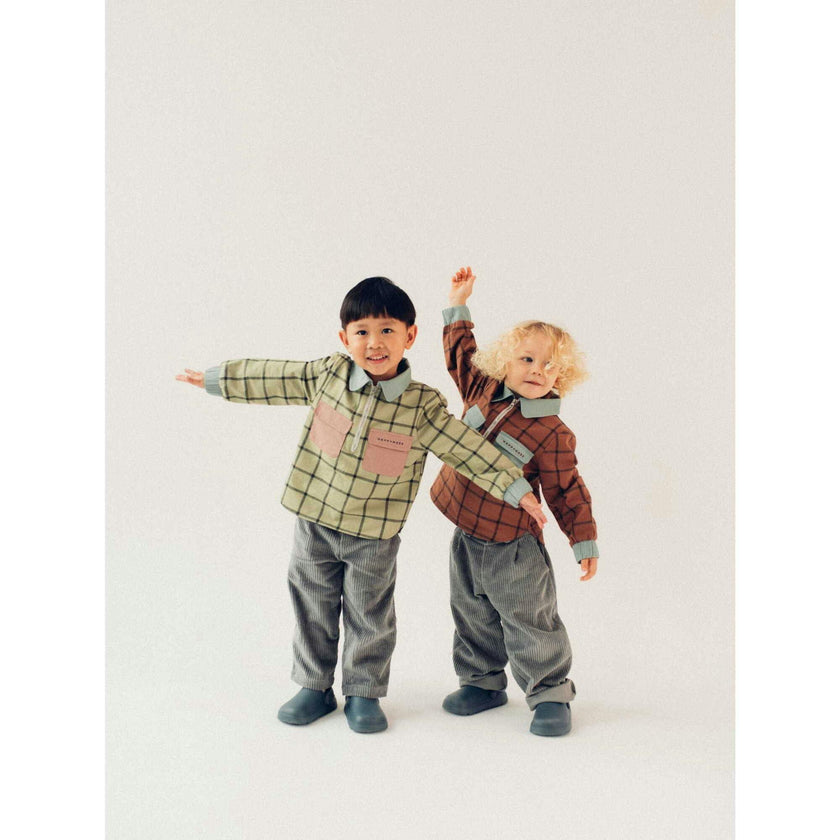 children's plaid shirt - cocoa brown