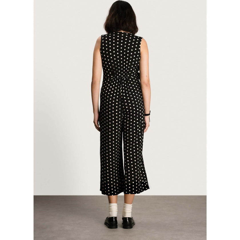 Women's Maternity Francesca Polka Dot Sleeveless Wrap-Tie Jumpsuit, Dots