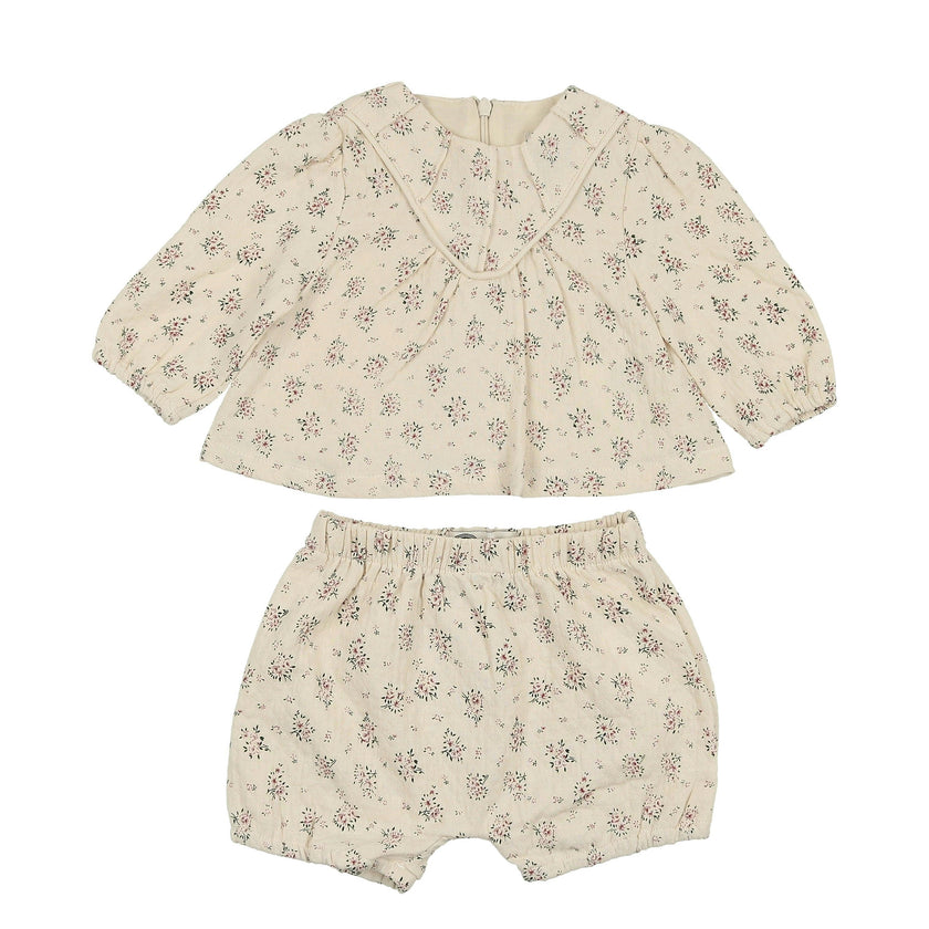 Winter Forest Long Puff Sleeve Top & Short 2-Piece Set