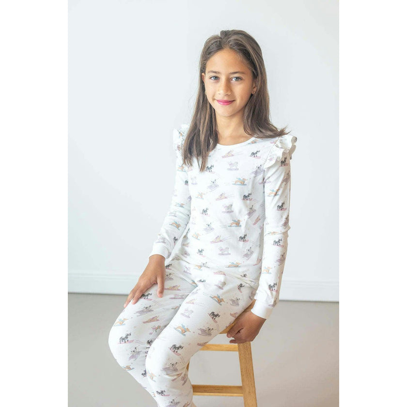 Ski Pups Girl Pima Long Pajama Set