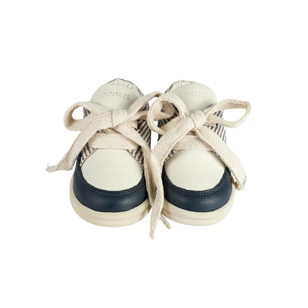 Hansy Sneakers | Navy - Burgundy - Thin Striped