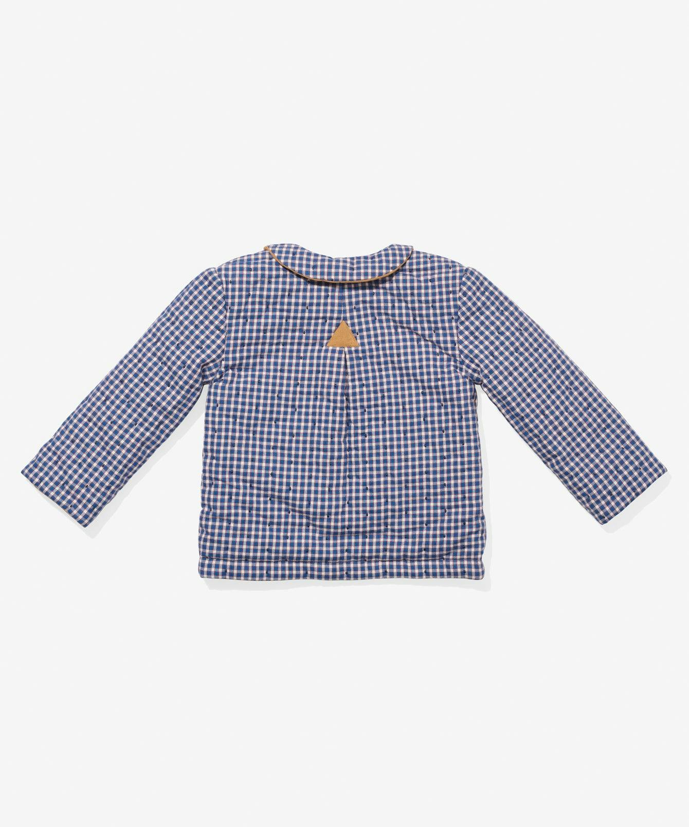Reversible Quilted Jacket, Marine Tiny Check