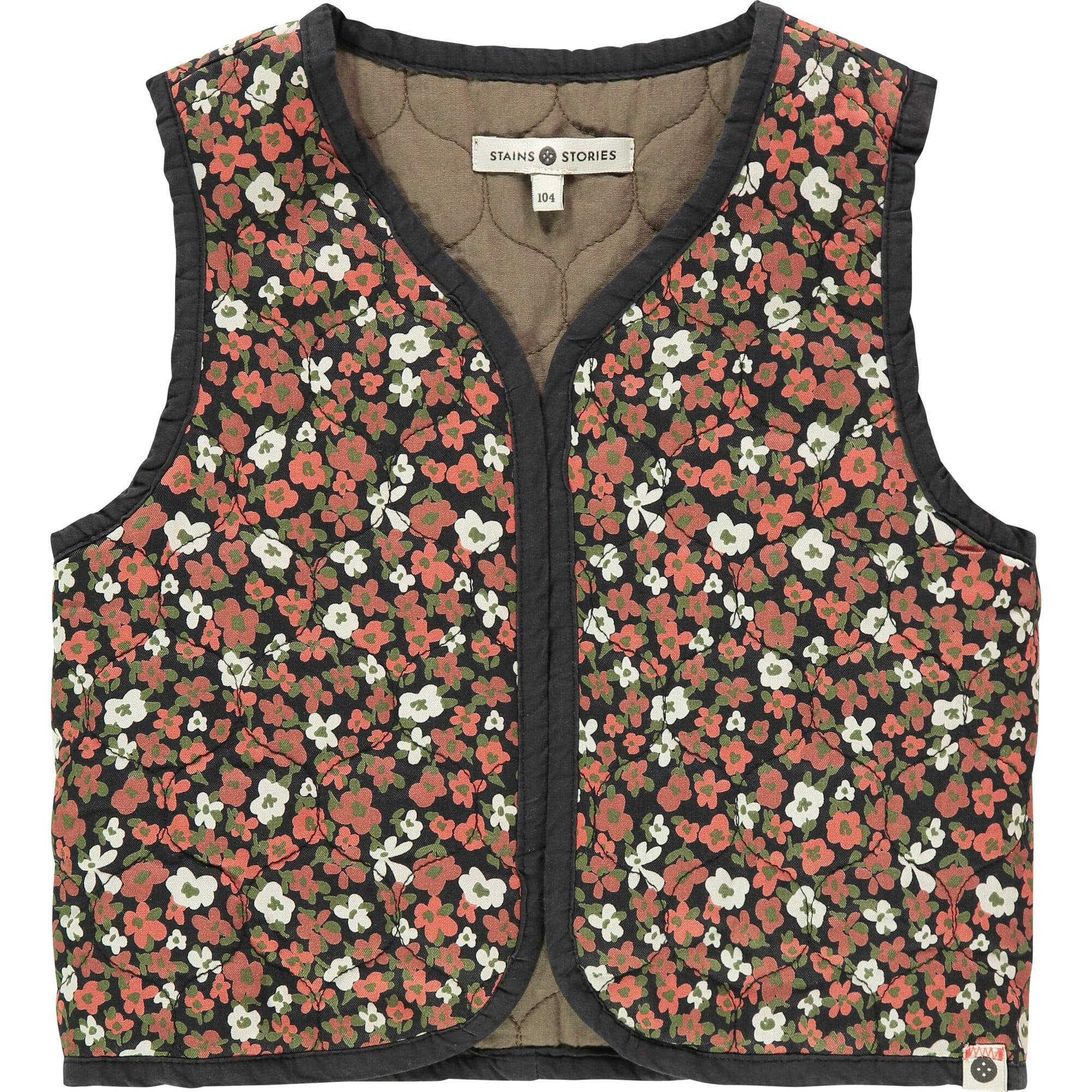 Floral Pattern Sleeveless Vest