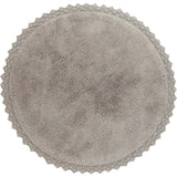Perla Hand-Tufted Crochet Lace Trim Round Rug