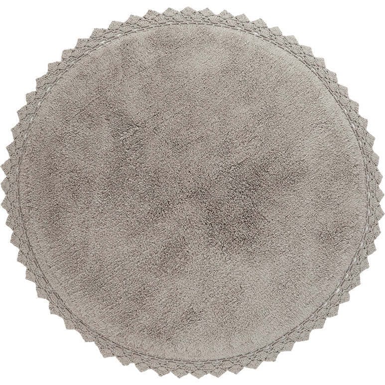 Perla Hand-Tufted Crochet Lace Trim Round Rug