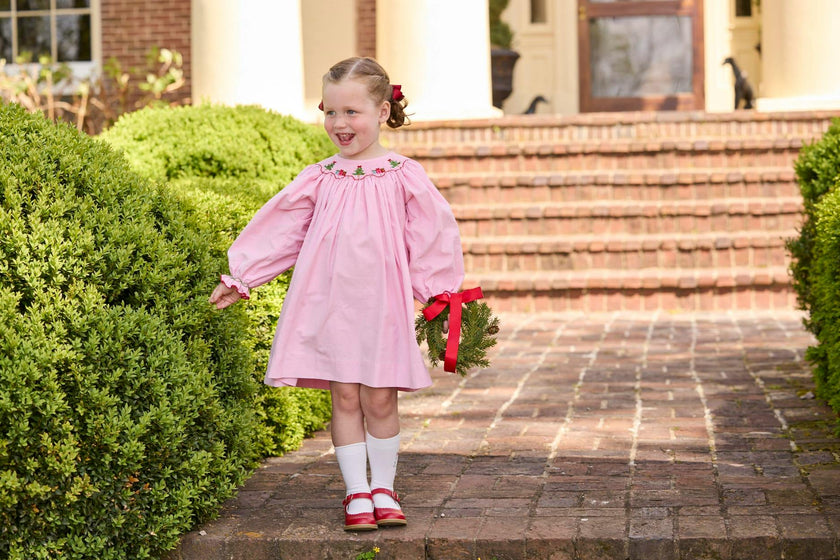 Smocked Bishop Dress - Holly Days