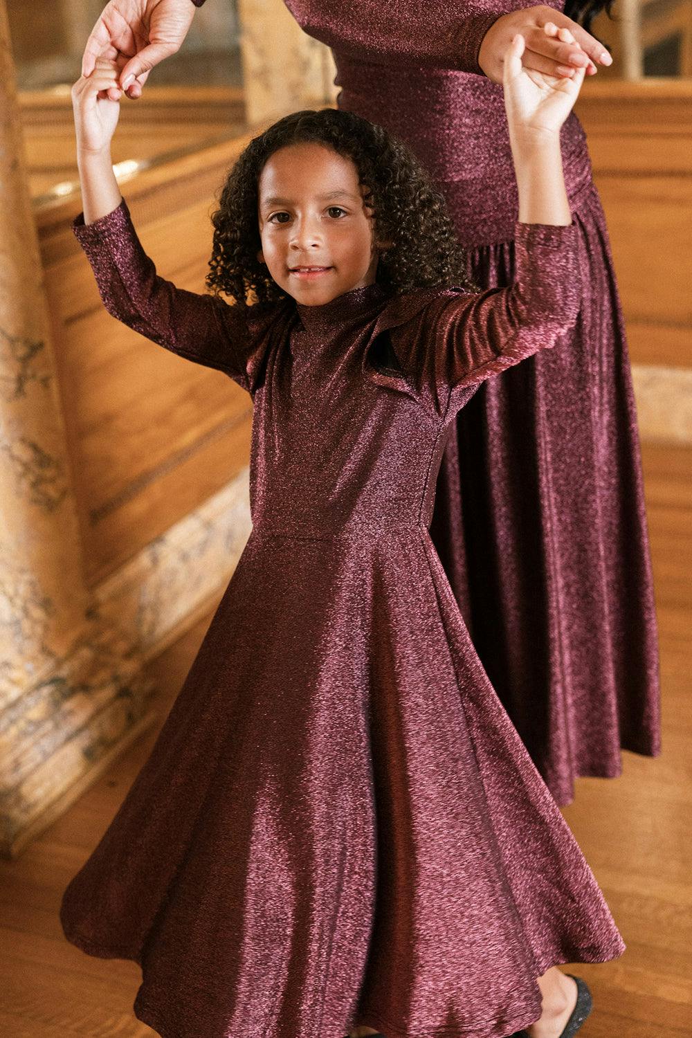 Mini La La Lady Dress in Sangria