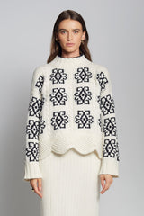 SIENNA SWEATER | IVORY + BLACK