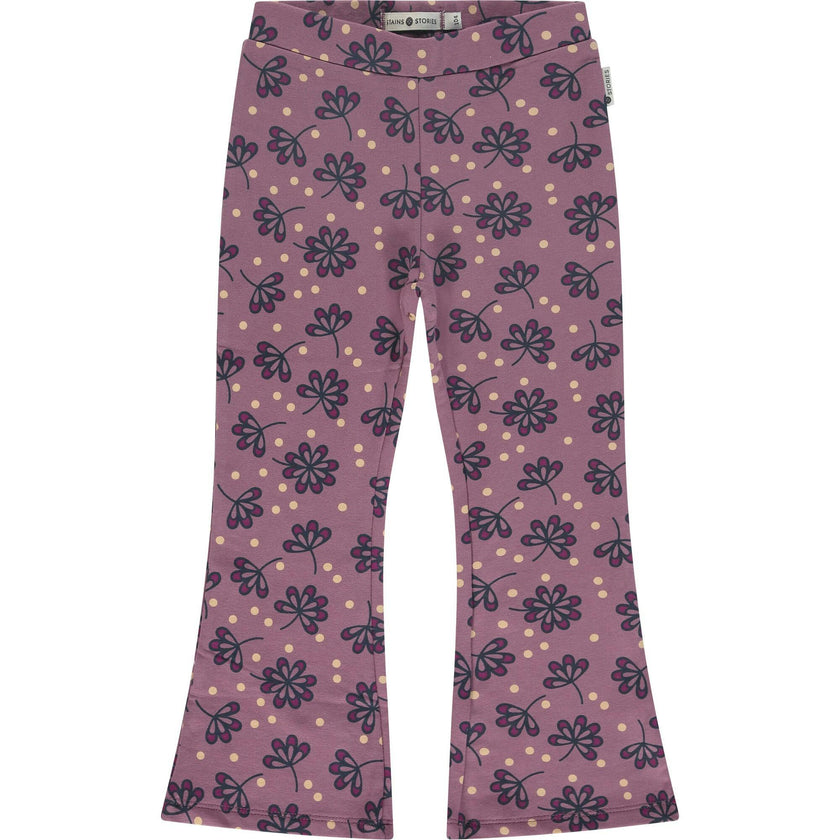 All-Over Leaf Floral Print Flared Leggings