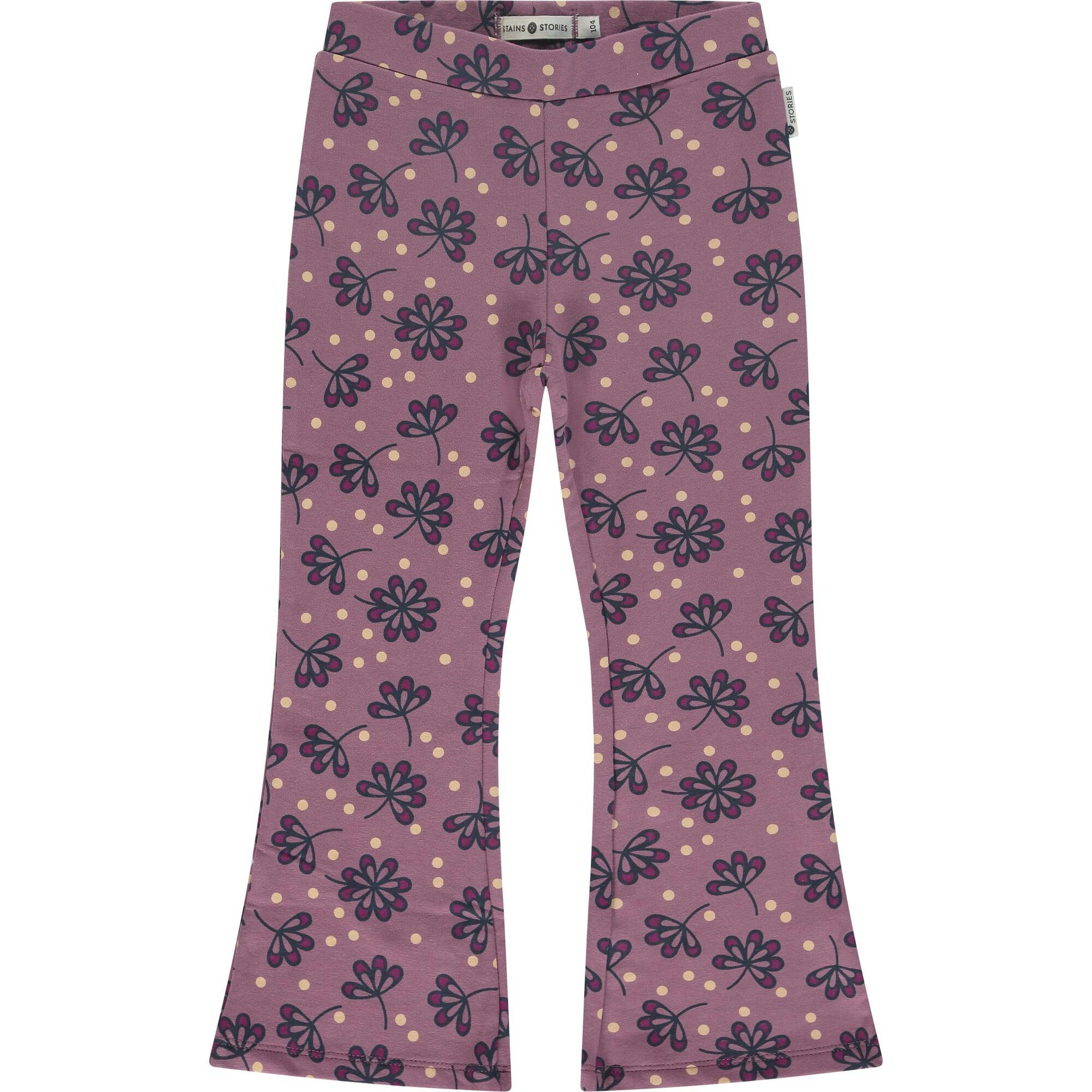 All-Over Leaf Floral Print Flared Leggings