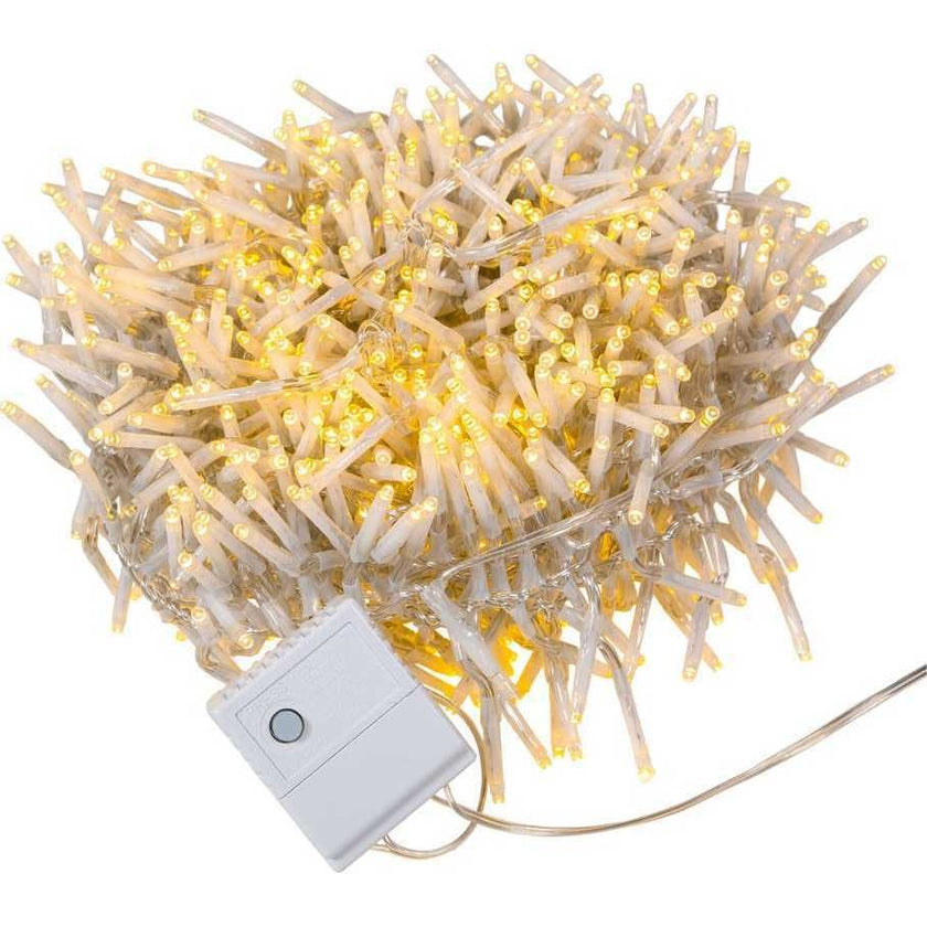 1000-Light 32.8-Foot Warm White LED Cluster Garland