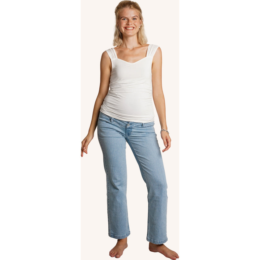 Hailey Maternity Straight Leg Jeans, Washed Blue