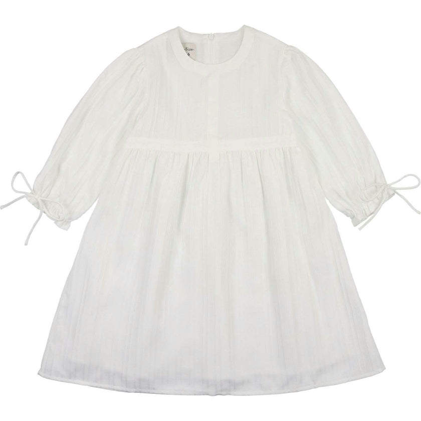Striped Faux Tab 3/4 Sleeve Dress