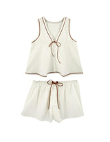Pajama Tap Short & Camisole Set in White