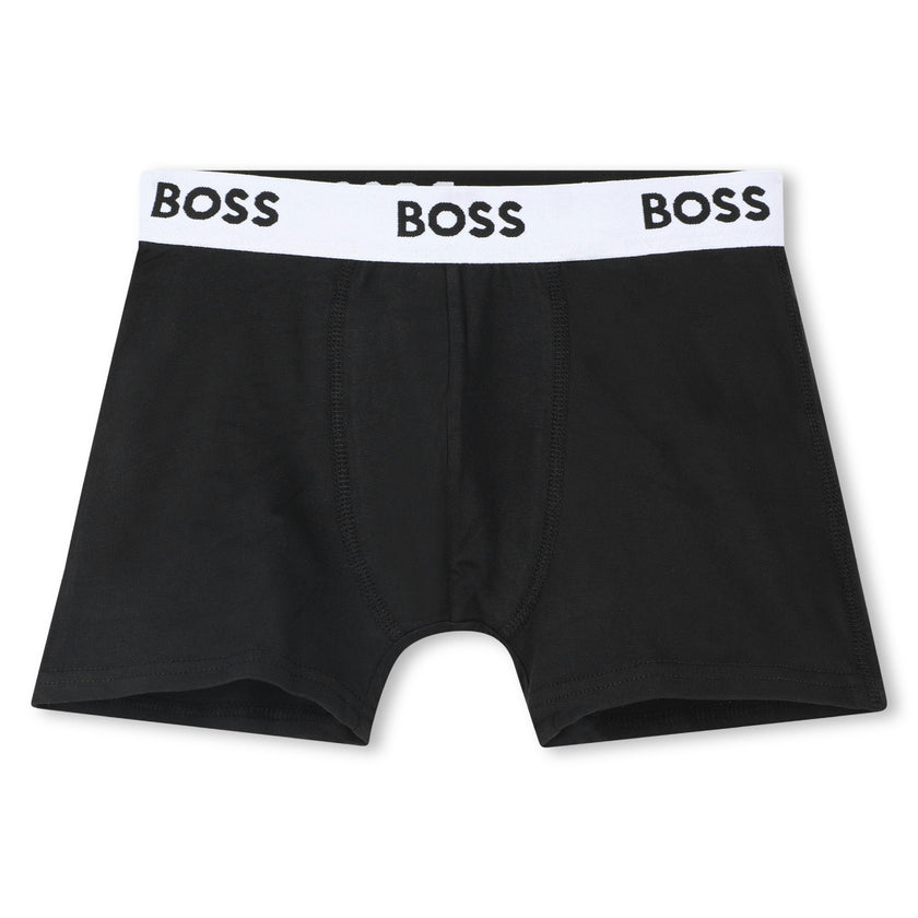 Black 3-Pack Logo Boxer Trunks