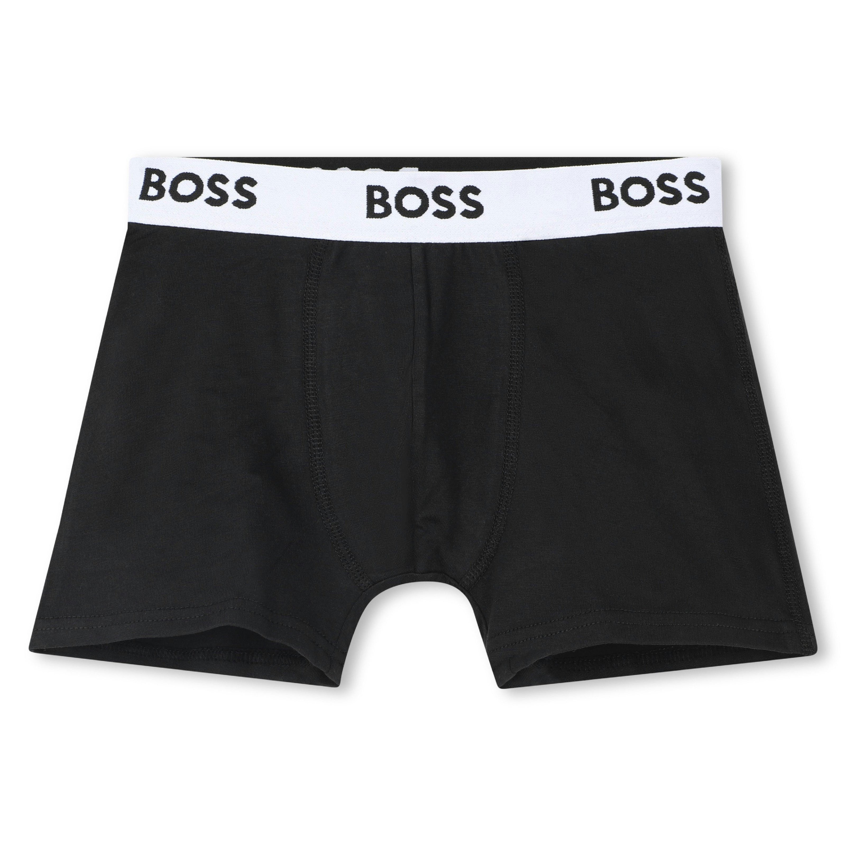 Black 3-Pack Logo Boxer Trunks