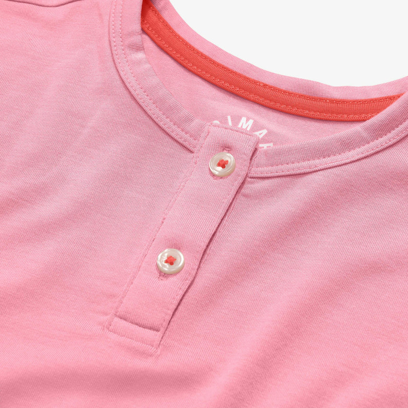 Kids stretch modal long sleeve henley PJ top
