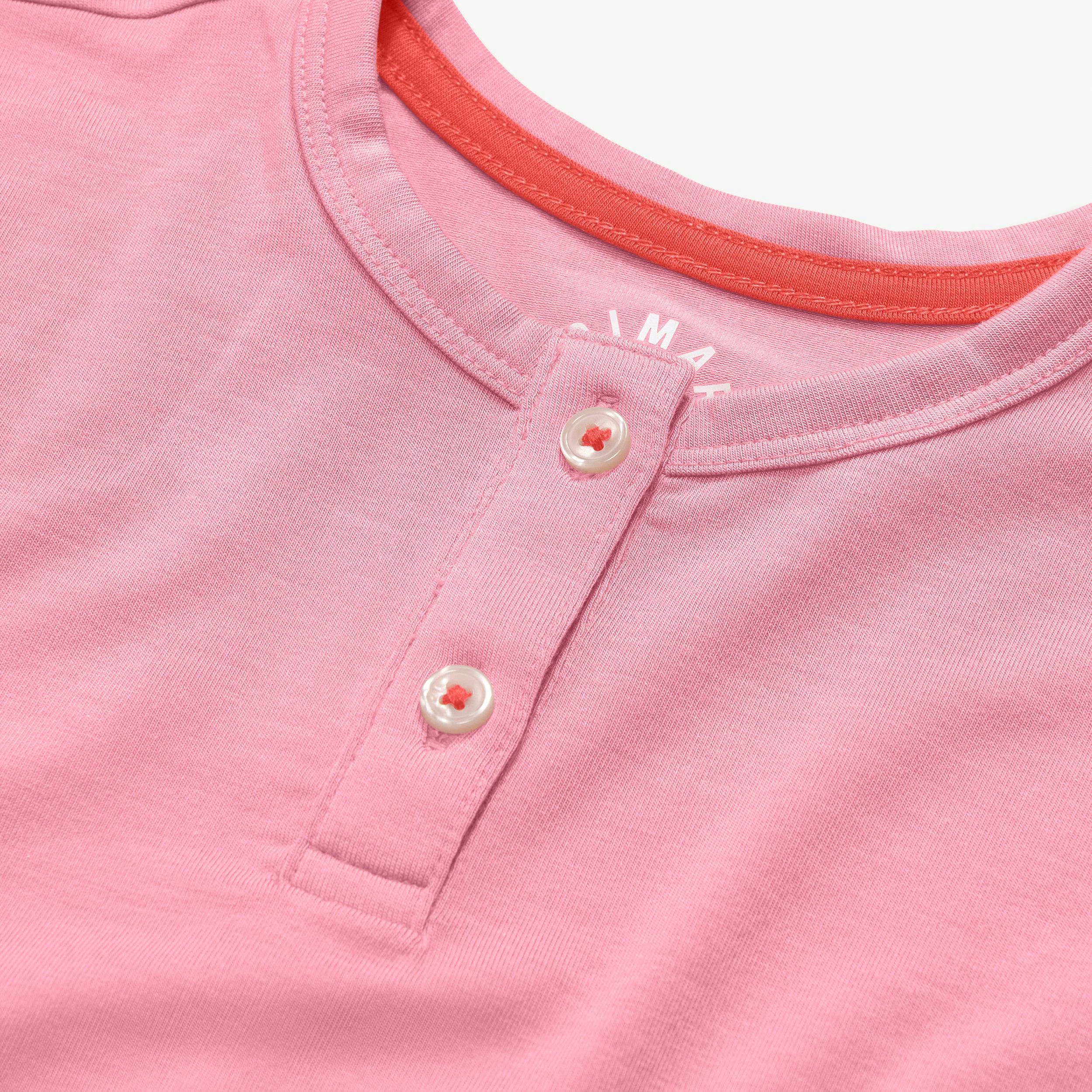 Kids stretch modal long sleeve henley PJ top